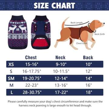 SCENEREAL Dog Sweater for Large Size Dog Girls Boys, Turtleneck Pullover Winter Dog Clothes, Christm...