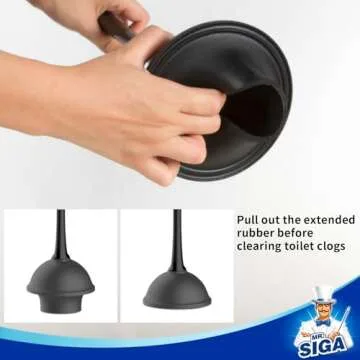 MR.SIGA Toilet Plunger & Bowl Brush Combo for Cleaning 2 Sets