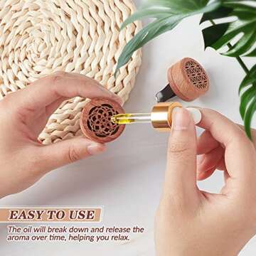 Patelai 4 Pcs Essential Oil Car Diffuser Car Aromatherapy Wood Diffuser Essential Oil Car Freshener Vent Clip Lava Stone Aroma Automobile Diffuser Car Air Freshener Diffuser, 2 Styles(Elegant)