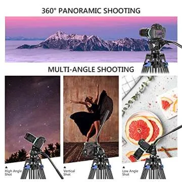 Neewer 76" Video Tripod Heavy Duty Aluminum Alloy Fluid Drag Head Left/Right Handle Intermediate Level Spreader for DSLR Cameras Camcorders, Load up to 15kg