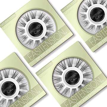 DIY Eyelash Extension, Glue Bonded Band Individual Lash 12 Clusters Natural Lashes Set, Home Eyelash Extension, C curl Lashes Pack (12MM-Natural)