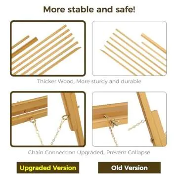 VISWIN Upgraded 63" Gold Wooden Easel Stand for Sign, Tripod Easel for Wedding Sign Stand, Welcome Board, Poster, Picture, Canvas Art Easel Floor with Tray for Display & Painting