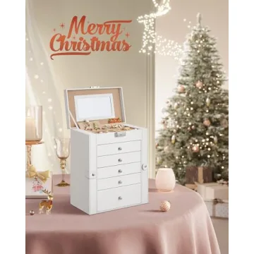 SONGMICS 6 Tier Jewelry Box with Mirror & 5 Drawers