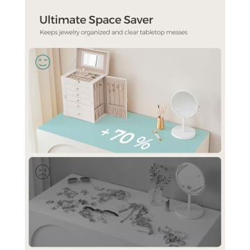 SONGMICS 6 Tier Jewelry Box with Mirror & 5 Drawers