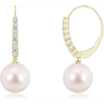 Gorgeous Akoya Pearl Drop Earrings in Gold