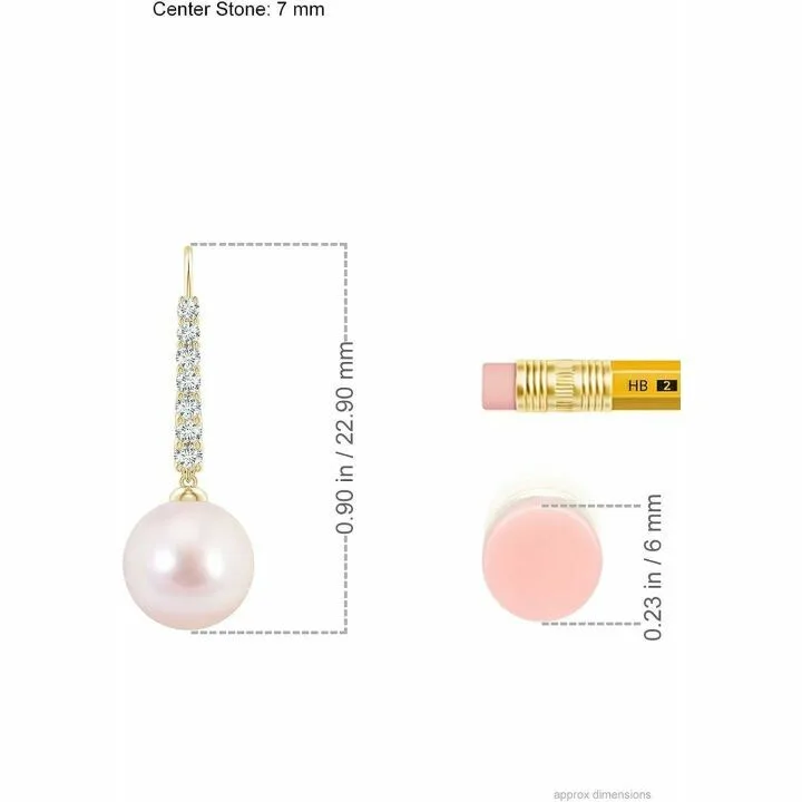 Gorgeous Akoya Pearl Drop Earrings in Gold