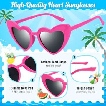 GINMIC Heart Sunglasses for Kids, 24PACK Trendy Heart Shaped Sunglasses Bulk, Kids Sunglasses Party ...