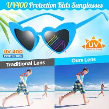 GINMIC Heart Sunglasses for Kids, 24PACK Trendy Heart Shaped Sunglasses Bulk, Kids Sunglasses Party Favors for Boys Girls, Kids Heart Glasses, Black Lens