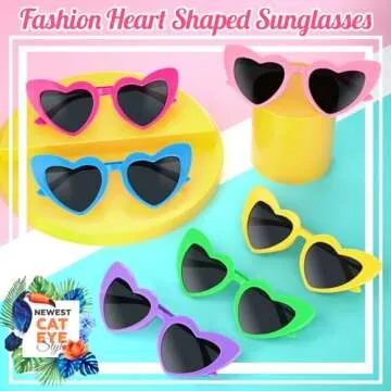 GINMIC Heart Sunglasses for Kids, 24PACK Trendy Heart Shaped Sunglasses Bulk, Kids Sunglasses Party Favors for Boys Girls, Kids Heart Glasses, Black Lens