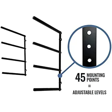 StoreYourBoard 4 Paddleboard Storage Rack, Adjustable Wall Mounted Indoor Garage Organizer, Standup Holds SUPs and Kayaks