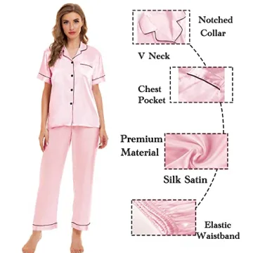 Luxurious SWOMOG Silk Satin Pajama Set 4Pcs Loungewear
