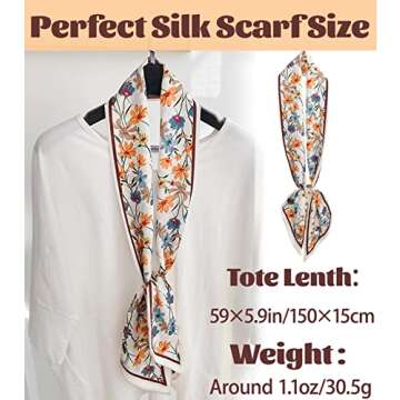 kcctoo 59" Mulberry Silk Like Head Scarf Women's Fashion Square Neck Satin Scarfs for Bag Hair Scarv...