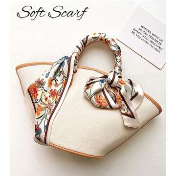 kcctoo 59" Mulberry Silk Like Head Scarf Women's Fashion Square Neck Satin Scarfs for Bag Hair Scarves Gift 59 * 5.9”