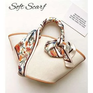 kcctoo 59" Mulberry Silk Like Head Scarf Women's Fashion Square Neck Satin Scarfs for Bag Hair Scarves Gift 59 * 5.9”