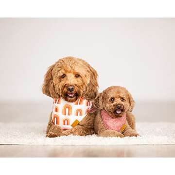 Remy+Roo Large Spring Dog Bandanas - 4 Pack Rubi Set | Premium Durable Adjustable Polyester Fabric |...