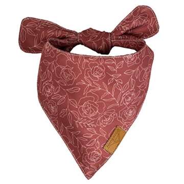 Remy+Roo Large Spring Dog Bandanas - 4 Pack Rubi Set | Premium Durable Adjustable Polyester Fabric | Patented Shape Girl Dog Bandana, Floral Dog Bandana