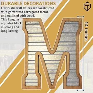 Tavenly 14" Galvanized Farmhouse Letters for Decor