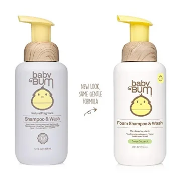Baby Bum Shampoo & Wash | Tear Free Foaming Soap for Sensitive Skin with Nourishing Coconut Oil | Natural Fragrance | Gluten Free and Vegan | 12 FL OZ