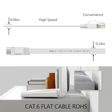 Jadaol Cat 6 Ethernet Cable 50 ft High-Speed Flat Cable