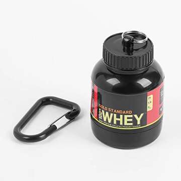 RNB Digital Protein Powder and Supplement Funnel Keychain - Protein Powder Container with Durable Key-Chain Portable to-Go Container for The Gym, Workouts, Fitness, and Travel etc.