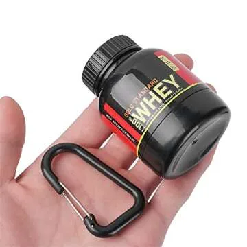 RNB Digital Protein Powder and Supplement Funnel Keychain - Protein Powder Container with Durable Key-Chain Portable to-Go Container for The Gym, Workouts, Fitness, and Travel etc.