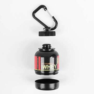 RNB Digital Protein Powder and Supplement Funnel Keychain - Protein Powder Container with Durable Key-Chain Portable to-Go Container for The Gym, Workouts, Fitness, and Travel etc.