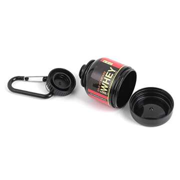 RNB Digital Protein Powder and Supplement Funnel Keychain - Protein Powder Container with Durable Key-Chain Portable to-Go Container for The Gym, Workouts, Fitness, and Travel etc.