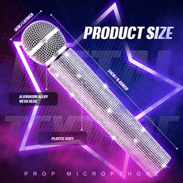 Sanwuta Sparkly Fake Microphone Fun for All Ages