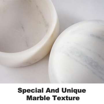 Elegant White Marble Dog Bowl for Medium Pets