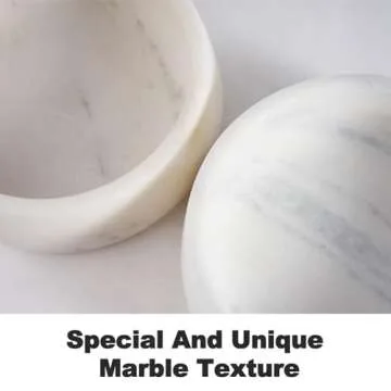 Elegant White Marble Dog Bowl for Medium Pets