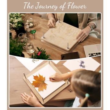 Wakhow Flower Press Kit, 11.02" x 11.02" Large Wooden Flower Press, Flower Pressing Kit for Adults & Kids, DIY Flower Drying Art Kit, Flower Preservation Craft, Ideal Gift for Flower & Plant Lovers