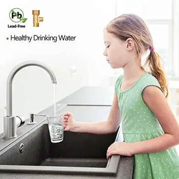 Litorange Lead-Free 2 PCS Brass Angle Stop Add-A-Tee Valve 3/8" Compression Inlet by 3/8" OD Compression Outlet by 1/4 Inch OD Compression Outlet