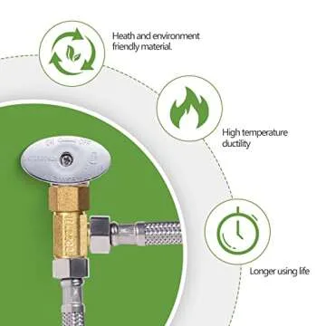 Litorange Lead-Free 2 PCS Brass Angle Stop Add-A-Tee Valve 3/8" Compression Inlet by 3/8" OD Compression Outlet by 1/4 Inch OD Compression Outlet