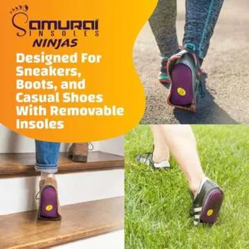 Samurai Insoles Ninjas Plantar Fasciitis Relief Insoles - Podiatrist Designed, Orthotic Lab Made in The USA Arch Support Shoe Insert for Mens 9-9.5 or Womens 11-11.5