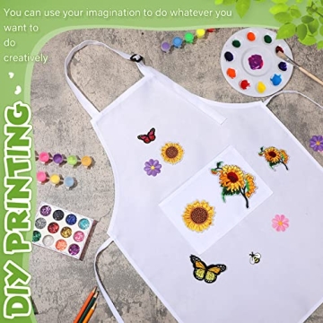 Handepo 25 Pcs Kids Apron with Pocket Adjustable