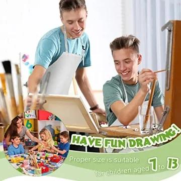 Handepo 25 Pcs Kids Apron with Pocket Adjustable