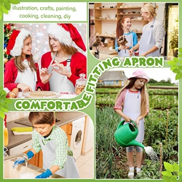 Handepo 25 Pcs Kids Apron with Pocket Adjustable