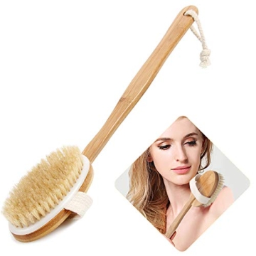 Natural Boar Bristle Bath Brush for Exfoliation & Circulation