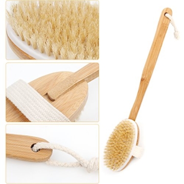 Natural Boar Bristle Bath Brush for Exfoliation & Circulation