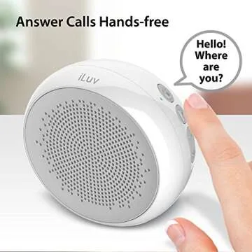 iLuv AudMini Smart Portable Water Resistant Bluetooth Speaker w/ Rechargeable Battery for Apple iPhones, Samsung Galaxy & other Bluetooth Devices