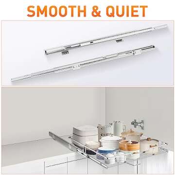 Tksrn Pull Out Cabinet Organizer, Heavy Duty Slide Out Pantry Shelves With Non-slip Cleaning Pad, Sliding Drawer Storage For Kitchen, Bathroom, Home, 21" W x 21" D,（NEED 22" W and 22" D Cabinet）