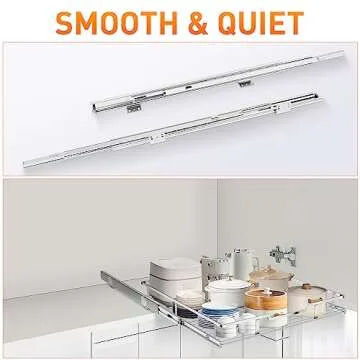 Tksrn Pull Out Cabinet Organizer, Heavy Duty Slide Out Pantry Shelves With Non-slip Cleaning Pad, Sliding Drawer Storage For Kitchen, Bathroom, Home, 21" W x 21" D,（NEED 22" W and 22" D Cabinet）