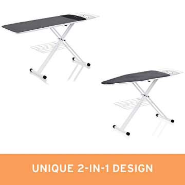 Reliable The Board 300LB 2-in-1 Pressing Table and Ironing Board with 2 Covers, 19 in. x 60 in - 67i...