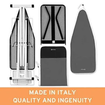 Reliable The Board 300LB 2-in-1 Pressing Table and Ironing Board with 2 Covers, 19 in. x 60 in - 67in Extended Length, Laundry Rack, Ironing Station, Heavy-duty Tube Frame - Made in Italy