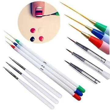Tujuna 3Pcs Nail Art Brushes Set for Creative Design