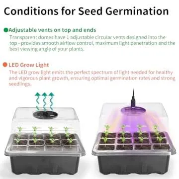 AUPETEK Seed Germination Kit with Heat Mat and Light Humidity Domes, 60 Cell Starter Trays Germination Station Cloning Kit