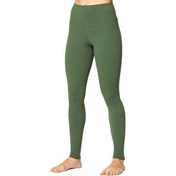 Sunzel Workout Leggings for Women, Squat Proof High Waisted Yoga Pants 4 Way Stretch, Buttery Soft 28" Inseam Olive Green Large