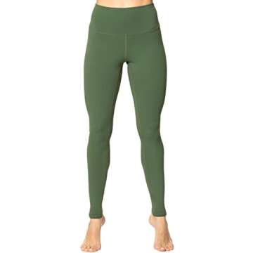 Sunzel Workout Leggings for Women, Squat Proof High Waisted Yoga Pants 4 Way Stretch, Buttery Soft 28" Inseam Olive Green Large