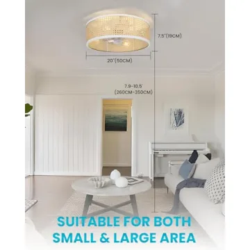 Frstem 20" Rattan Ceiling Fan with Light & Remote Control