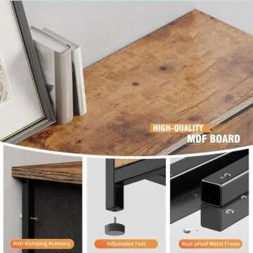 EnHomee Tall Dresser, Dresser for Bedroom with 12 Drawers Tall Bedroom Dresser for Bedroom, Large Fabric Dresser with Wood Top, Metal Frame for Closets, Living Room, Entryway, Rustic Brown